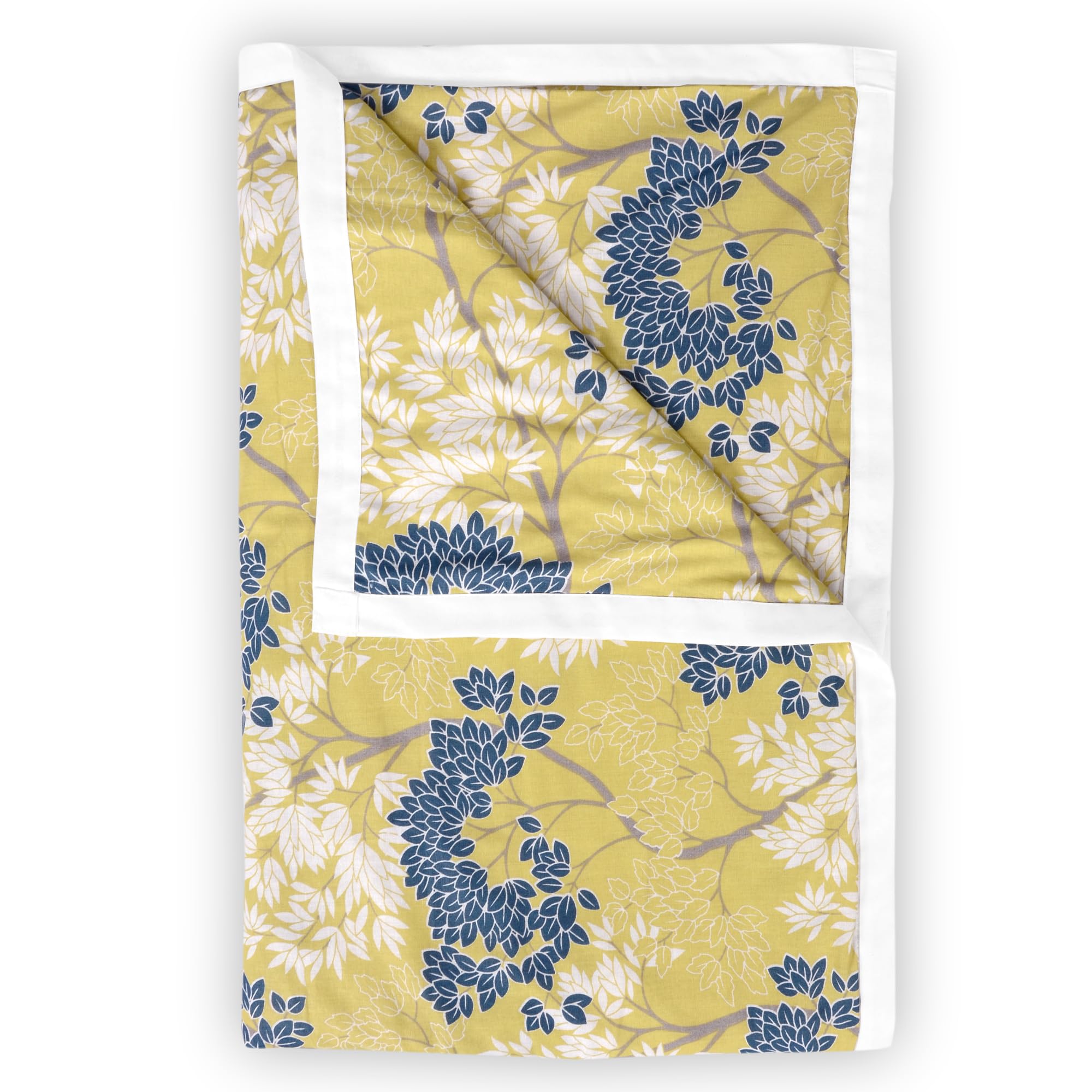 Divine Casa 100% Cotton Single Bed Dohar | UltraSoft Ac Blanket | Lightweight & Reversible Summer Quilt | 210 X 140 Cm, Lemon D