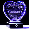 YWHL Romantic Gifts for Wife from Husband, Anniversary Birthday Gifts Ideas for Wife, to My Wife Present Crystal Keepsake with C