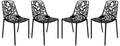 LeisureMod Aluminum Dining Stackable Patio Side Indoor Outdoor Kitchen Chair with Floral Cutout Design Set of 4 Devon Collection