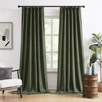 102 Inch Pinch Pleated Drapes 2 Panels Set, Back Tab Ceiling Curtains for Track System, Privacy Assured Thermal Insulated Curtai