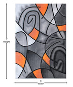 Flash Furniture Jubilee Collection Abstract Area Rug - Colorfast Orange Olefin Rug - 5' X 7' Area Rug - Jute Backing - Living Room, Bedroom, & Family Room