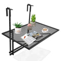 Tangkula Outdoor Folding Hanging Table, 5 Height Adjustable & Foldable Space Saving Railing Serving Table, Width from 1.5 inch t