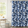 Lush Decor Tropical Paradise Shower Curtain, 72' X 72', Navy & Blue