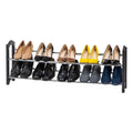 IRIS USA 2-Tier Shoe Rack for Entryway, 10 Pairs Extendable Shoe Organizer for Closet, Stackable Shoe Storage Organizer, Tall Bl