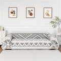 MYSKY HOME Sectional Couch Cover Grey Boho Geometric Sofa Covers for Sectional Sofa L Shape Chenille Couch Protector for Dogs Pe