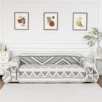 MYSKY HOME Sectional Couch Cover Grey Boho Geometric Sofa Covers for Sectional Sofa L Shape Chenille Couch Protector for Dogs Pe