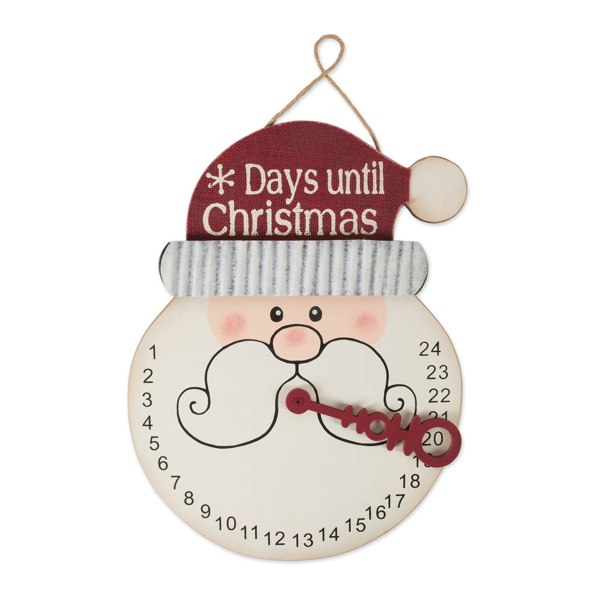 DII Christmas Advent Collection Decorative & Reusable Wooden Countdown Calendar, 16.75x12.75', Santa Beard