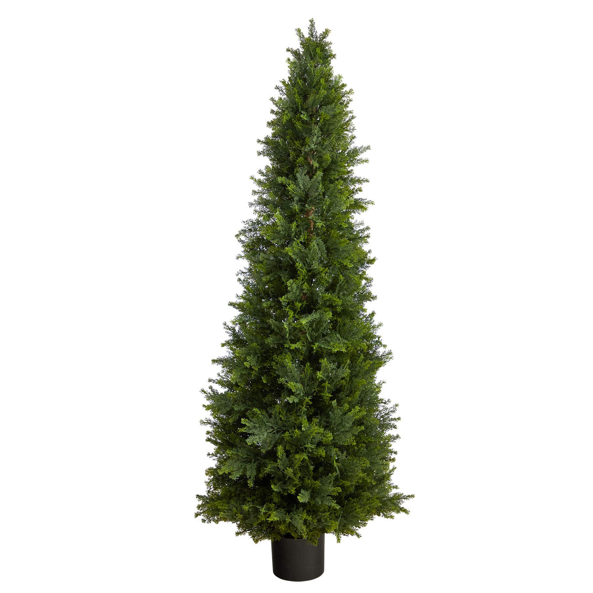 Nearly Natural 5.5Ft Cypress Cone Topiary Artificial Tree, Green, Uv Resistant, Indoor/Outdoor Use