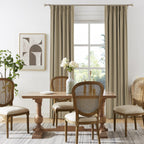 Dualife Luxury Blackout Curtains For Bedroom 96 Inches Long Taupe, Pinch Pleated Linen Blend Farmhouse 100% Blackout Thermal Ins