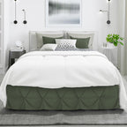 Nestl Olive Green Bed Skirt Twin Size, Pinch Pleat Twin Bed Skirt, 14' Inch Drop Twin Bedskirt, Hotel Quality Olive Green Bed Skirts, Microfiber Bedskirt For Twin Bed, Olive Green Twin Bed Skirt