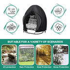 Boyspringg Patio Egg Chair Cover, 91X80 Inches, Extra Large Double Egg Chair Cover For Outdoor Furniture, Heavy Duty Swing Hanging Egg Chair Cover Waterproof, Anti-Uv, Dust-Proof(Black)