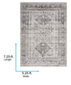 Livabliss Desta Vintage Oriental Area Rug,5'3'' X 7'3'',Charcoal