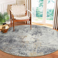 Lahome Modern Abstract Round Rug - 6Ft Gray Circle Rugs for Living Room Soft Dining Room Rugs for Under Table, Machine Washable 