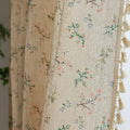 ENJOYBRIDAL Floral Bedroom Curtains 84 Inch Length 2 Panels Set Farmhouse Semi-Blackout Living Room Drapes Cotton Linen Blend Bo