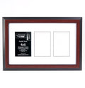 Creative Letter Art 4    x 6    Multiple Opening Picture Frame Collage with 3 holes, Congress Mahogany Frame with 10 x 16-inch W