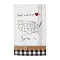 Mud Pie Personalizable Towel, Home is Where The Heart is, White, 26 x 18.5
