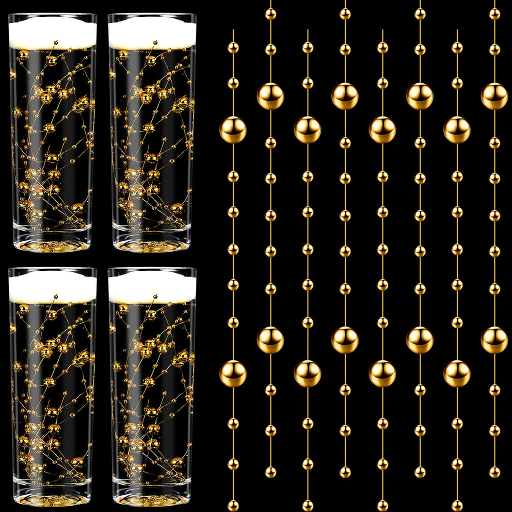 48 Pieces Artificial Pearls Strings Beads for Floating Candles Centerpiece 5.1 Inch Faux Pearls Strings for Vase Fillers Pearl B