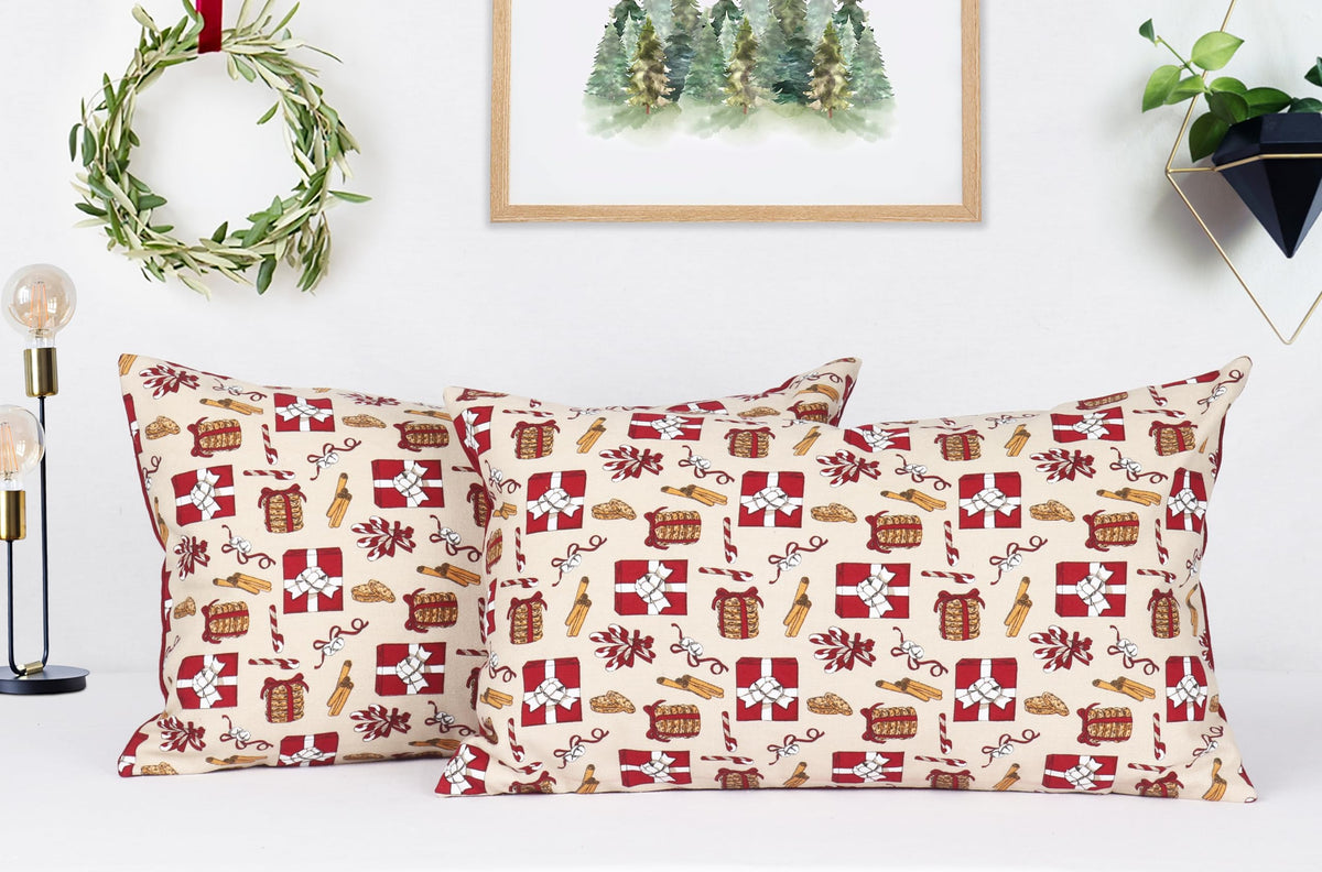 Airwill Cotton Cushion Pillow Covers (30X50 Cm)  Soft & Stylish, 100% Cotton, Pack Of 2