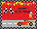 untumble race car theme birthday banner Multi color