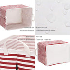 Sea Team Collapsible Canvas Fabric Storage Basket With Handles, Rectangle Waterproof Storage Bin, Box, Cube, Foldable Shelf Bask
