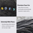 Gonaap Fuzzy Faux Fur Throw Blanket Queen Size Dark Grey Super Soft Cozy Plush Fuzzy Shaggy Blanket For Couch Sofa Bed (Dark Gre