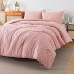 Andency Pink Comforter Full Size For Girls, Boho Cute Women Soft Fluffy Warm Lightweight Bedding Comforter Sets For Full Bed, 3