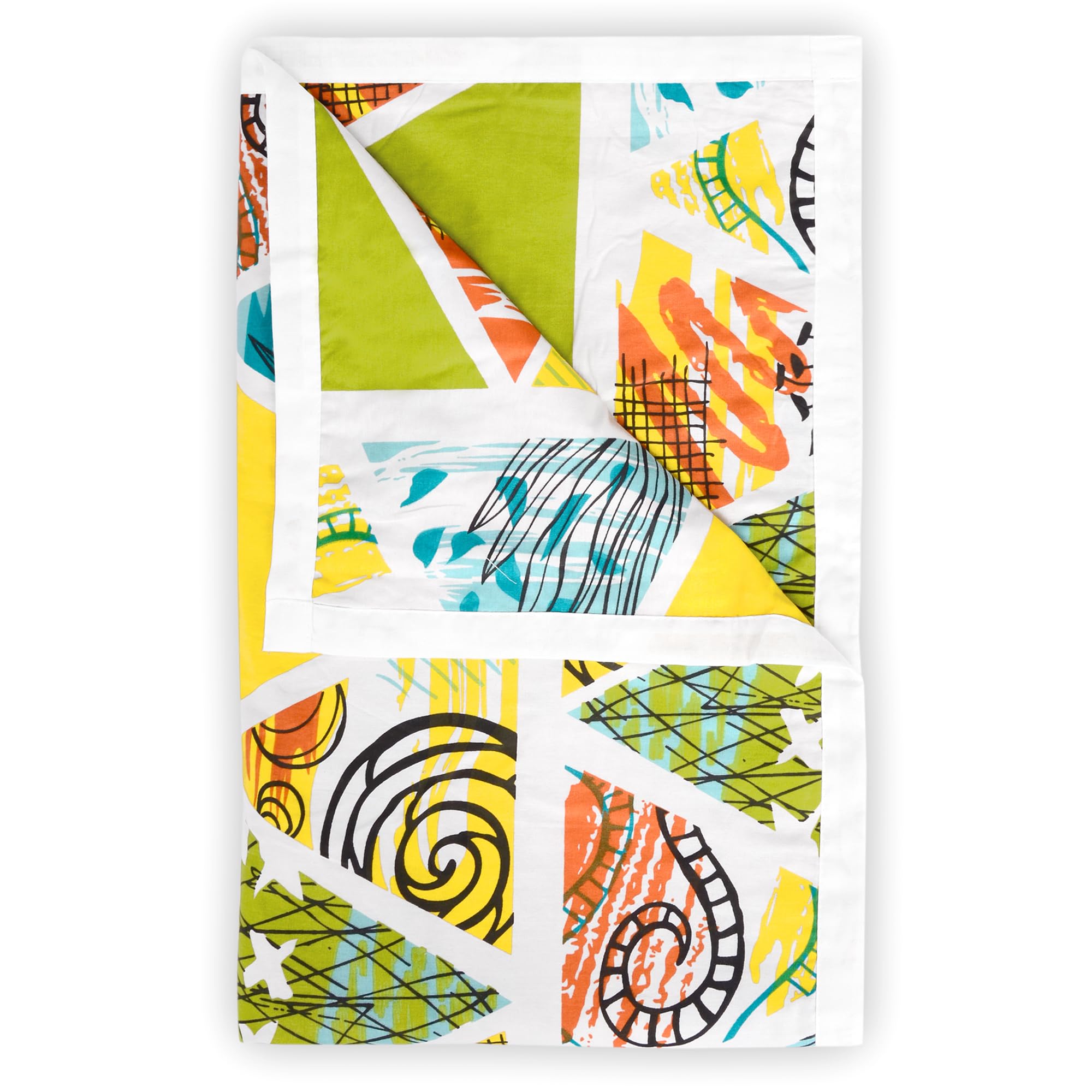 Divine Casa 100% Cotton Double Bed Dohar | Lightweight Ac Blanket | Soft & Breathable Summer Quilt | Reversible Geometric Design