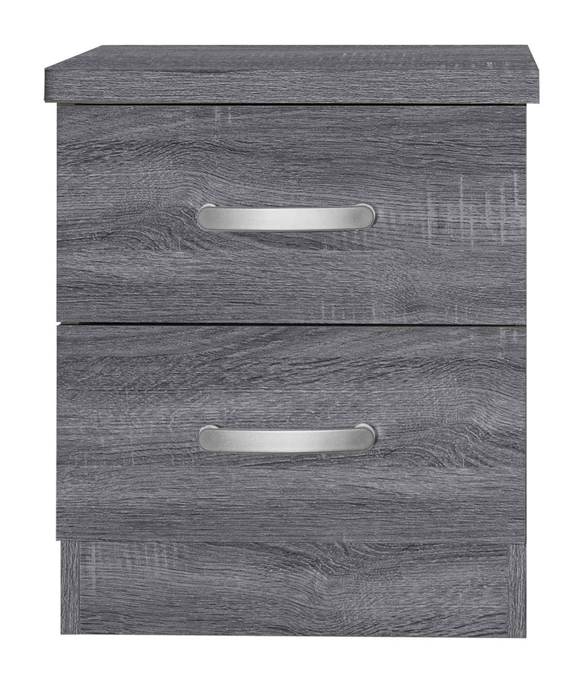 Better Home Products Cindy Faux Wood 2 Drawer Nightstand in Gray