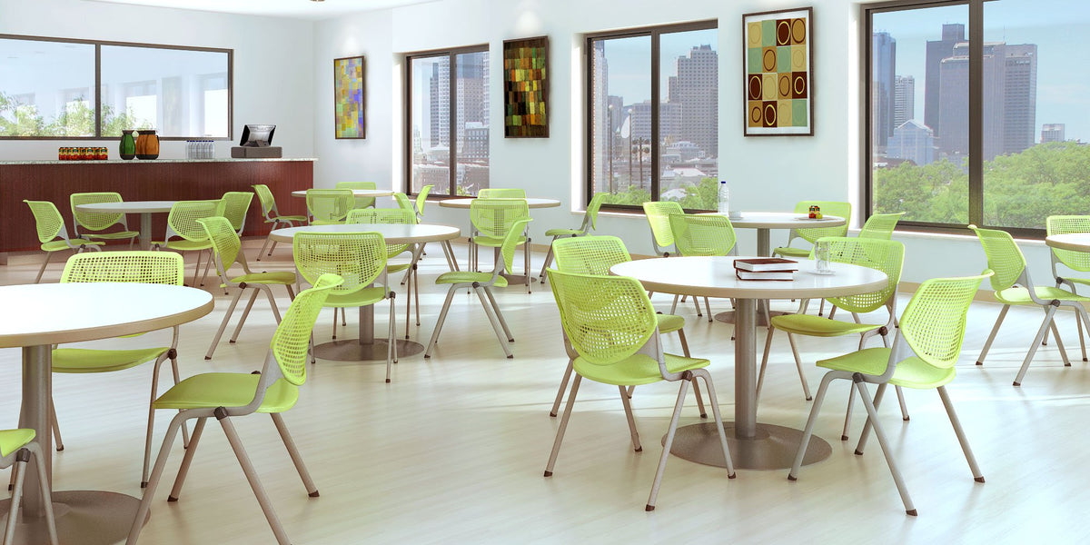 Kfi Seating Kool Series Polypropylene Stack Chair With Perforated Back, Lime Green Finish