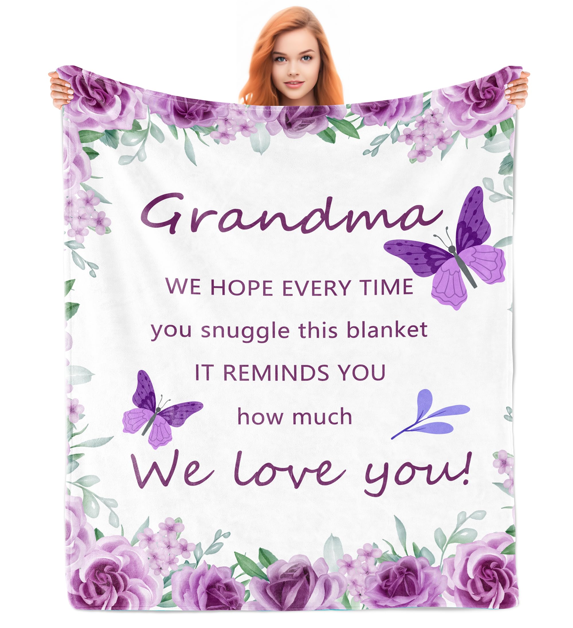 Noxkioy Grandma Gifts, Gifts For Grandma Blanket 60'X50', Grandma Birthday Gifts From Grandkids, Birthday Gifts For Grandmothe