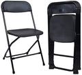 Elevon Folding Plastic Chair With 500-Pound Capacity, Black, 4-Pack