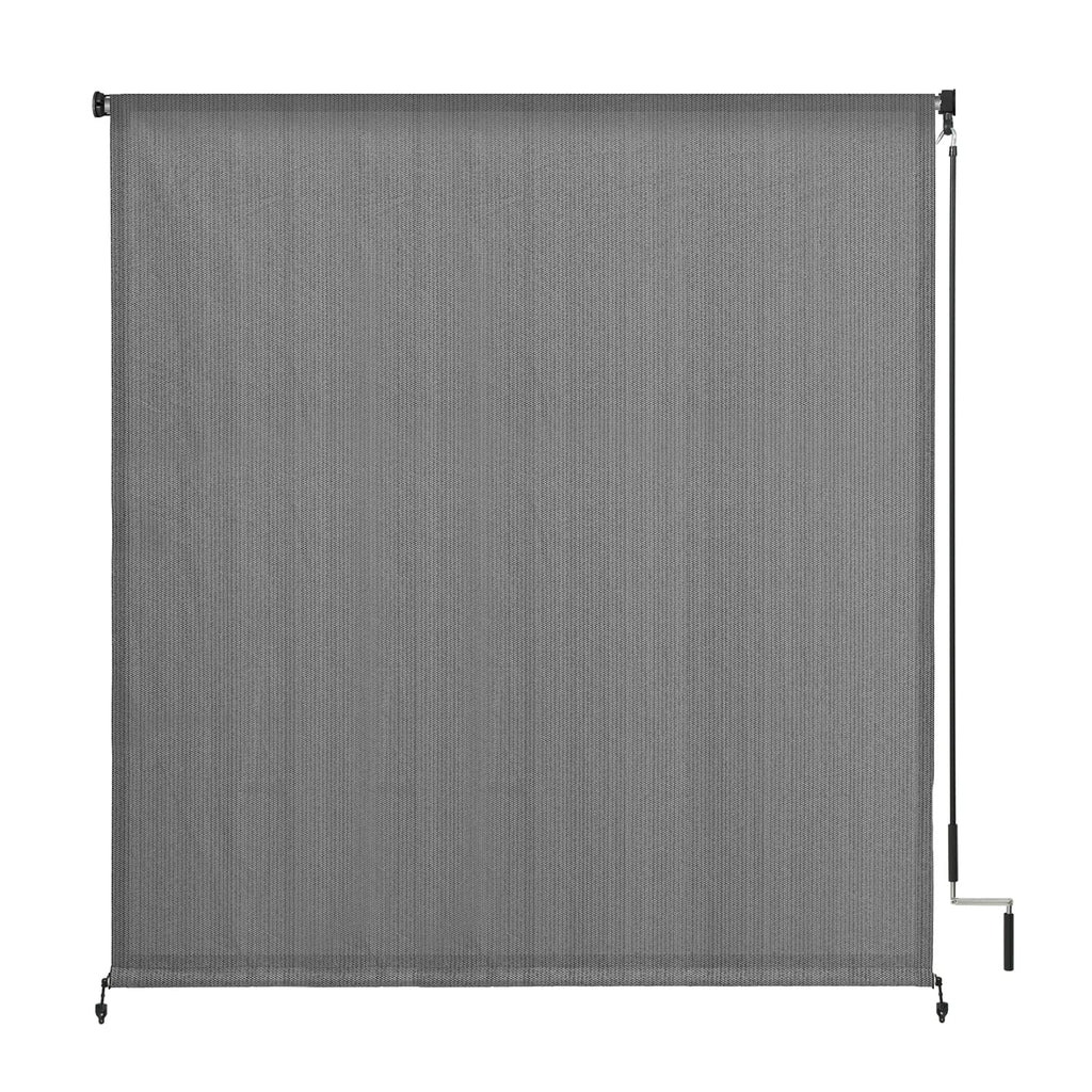 Vicllax Outdoor Roller Shade, Patio Cordless Blinds Roll Up Shade (7' W X 8' L), Grey