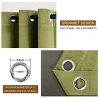 Dwcn Velvet Curtains 108 Inches - Elegant Super Soft Tieable Window Curtains Panels Blackout Grommet Design Thick Fabric Window