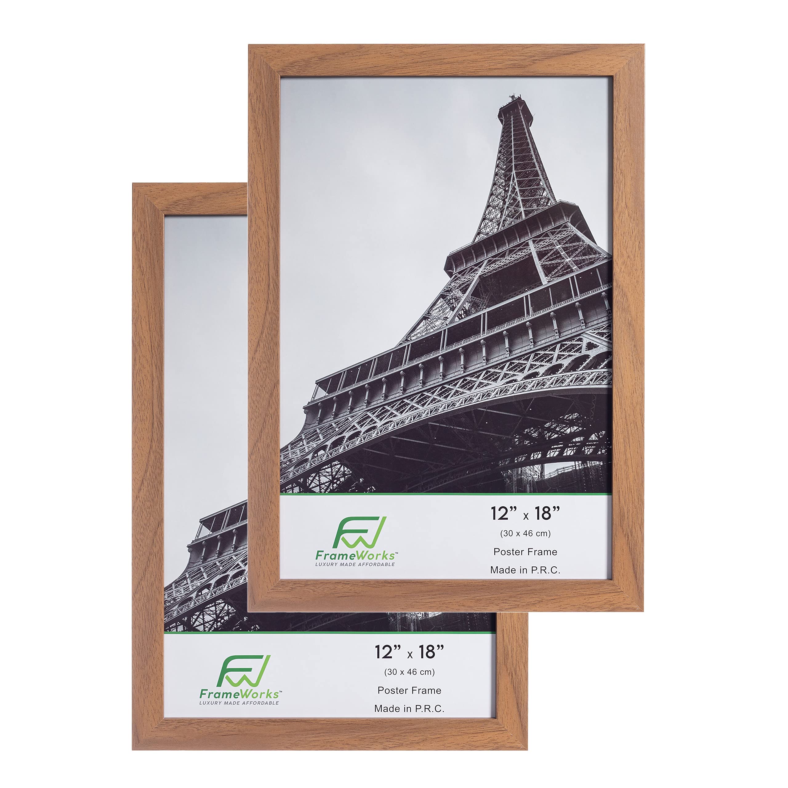 FrameWorks 12    x 18    2-Pack Golden Oak Back-Loading Wooden Poster Frame with Classic Edges