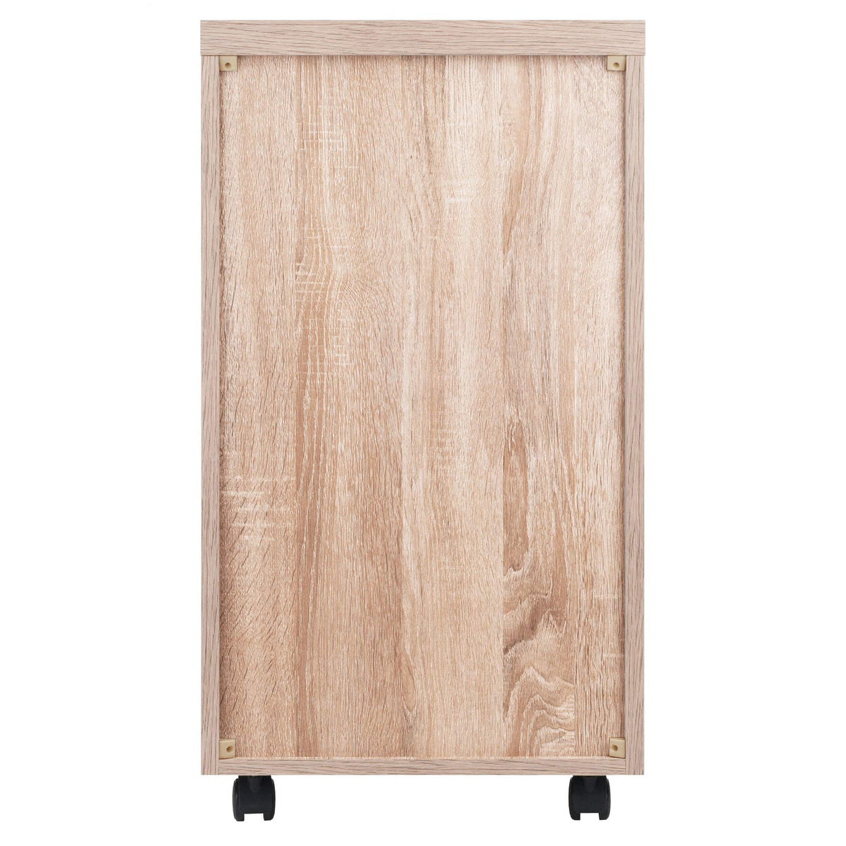 Ergode Kenner Storage Mobile Cabinet | Versatile | Contemporary Design | Easy Mobility | Reclaimed Wood Finish | Linen White Facings | 1-Drawer | Locking Casters (18333-VV)
