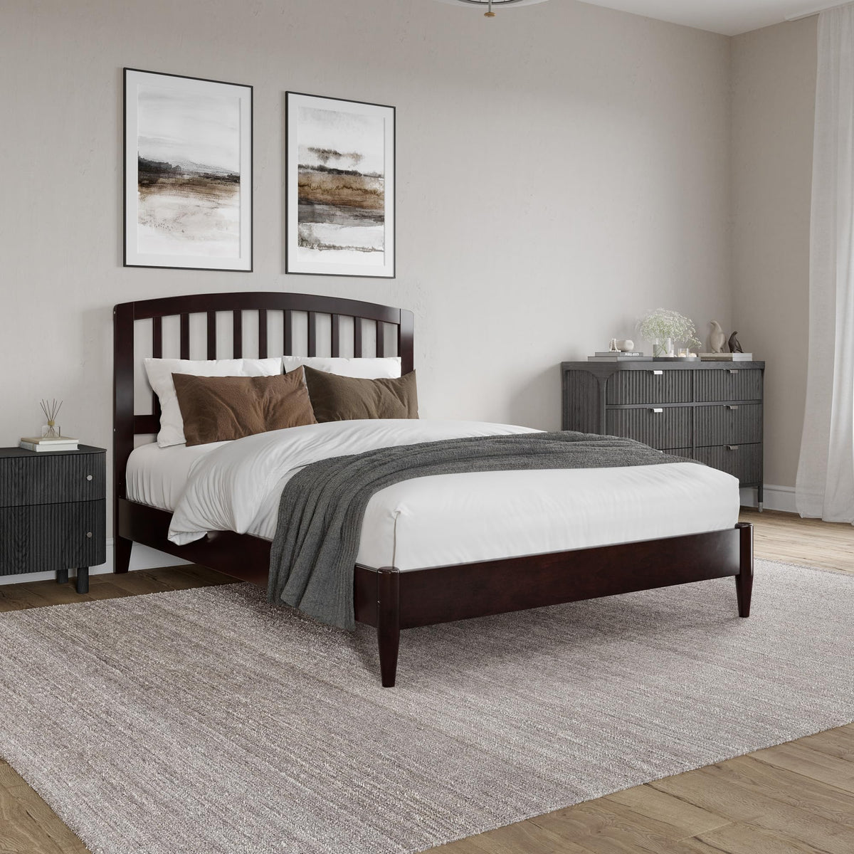 Afi, Quincy Twin Xl Solid Wood Low Profile Platform Bed, Espresso