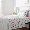 Amazon Basics Kids Soft Easy-Wash Lightweight Microfiber 3-Piece Sheet Set, Twin, Multi-Color Dinosaurs, Animal Print