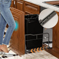 Pull Out Trash Can Under Cabinet with Press-and-Release Slides, Heavy Duty Door Mounting Trash Bin Kit for Kitchen, Requires Min