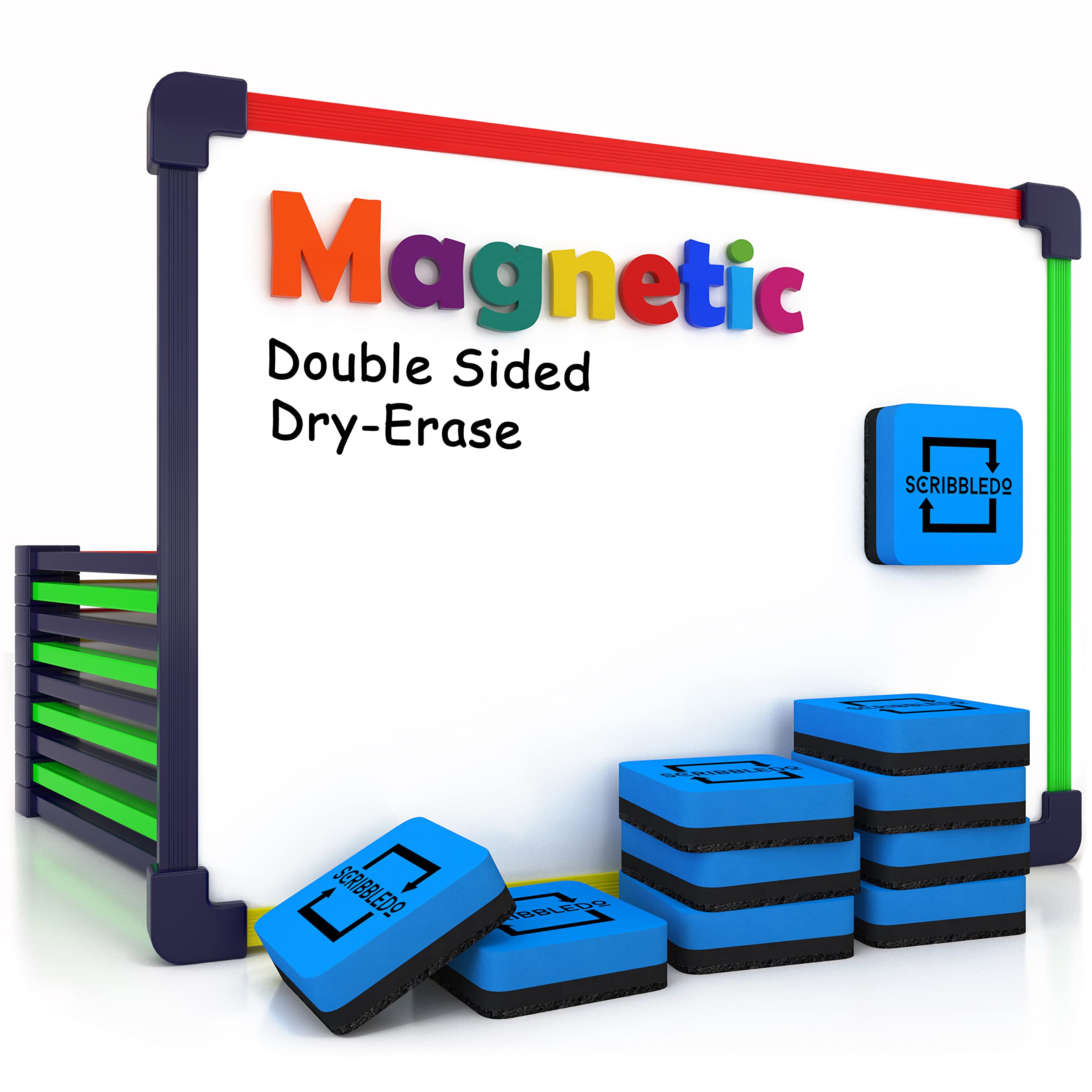 Scribbledo 10 Pack Magnetic Dry Erase Board For Kids Whiteboard 9   X12    Includes White Board For Kids Writing Learning & Draw