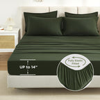 Litanika Comforter Full Size Set Olive Green - 7 Pieces Bed In A Bag Full Beddding Comforter Sets, Plain Lightweight Bed Set Wit