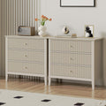 RoyalCraft 3 Drawer Dresser Set of 2, Fluted Wood Drawers for Bedroom, Modern Painted 30 inch Wide Nightstand for Bedroom, Entry
