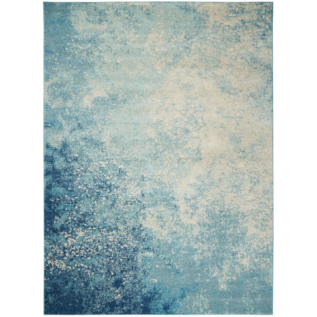 Nourison Passion Navy/Light Blue 9' x 12' Area-Rug, Modern, Abstract, Easy-Cleaning, Non Shedding, Bed Room, Living Room, Dining