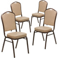 4 Pk. Stacking Chair with Burgundy Fabric - Silver Vein Frame