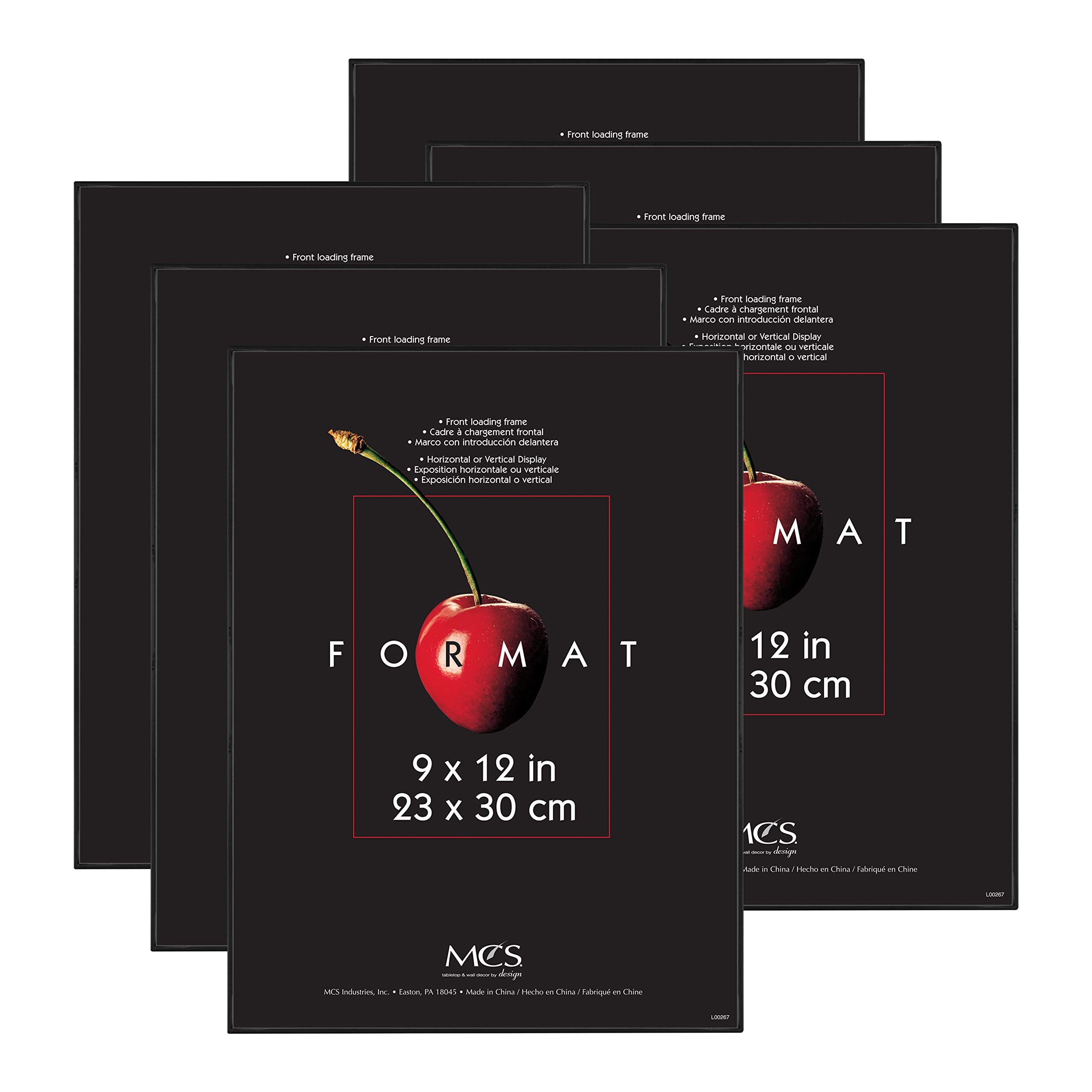MCS Format Picture Frames, Gallery Wall Frames, Black, 9 x 12, 6-Pack