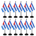 12 Pack Cuba Desk Flags Set, Cuban Small Mini Table Office Flags With Black Pole, Home And Office Decoration, Festival Celebrati