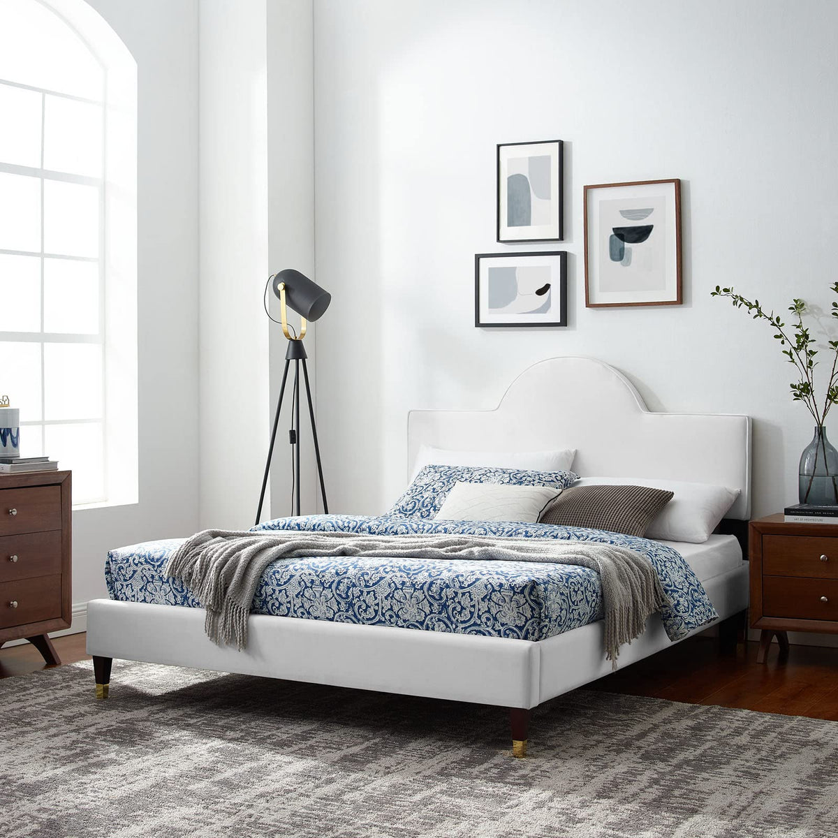 Modway Aurora Platform, King, White