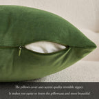 Miulee Velvet Soft Solid Decorative Square Throw Pillow Covers Set Cushion Case For Spring Sofa Bedroom Couch 24 X 24 Inch Moss Green
