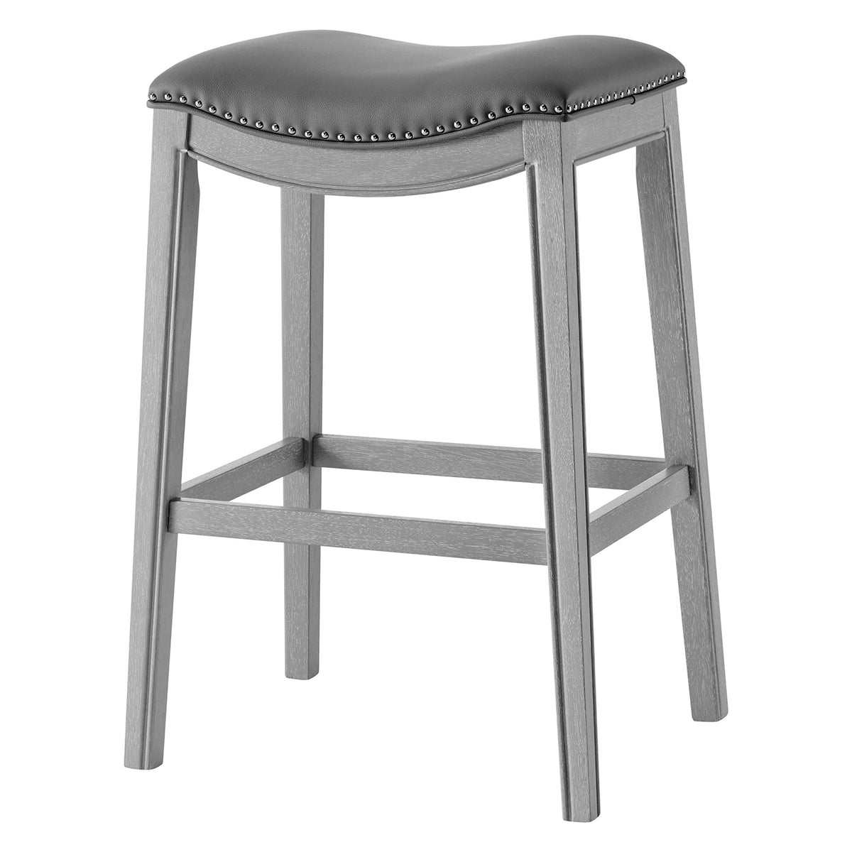 New Pacific Direct Grover 29.5 Inch  Pu Leather Bar Stool In Matte Gray