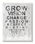 Stupell Home D  cor Grow Eye Chart Inspirational Typography Wall Plaque, 10 x 0.5 x 15, Proudly Made in USA