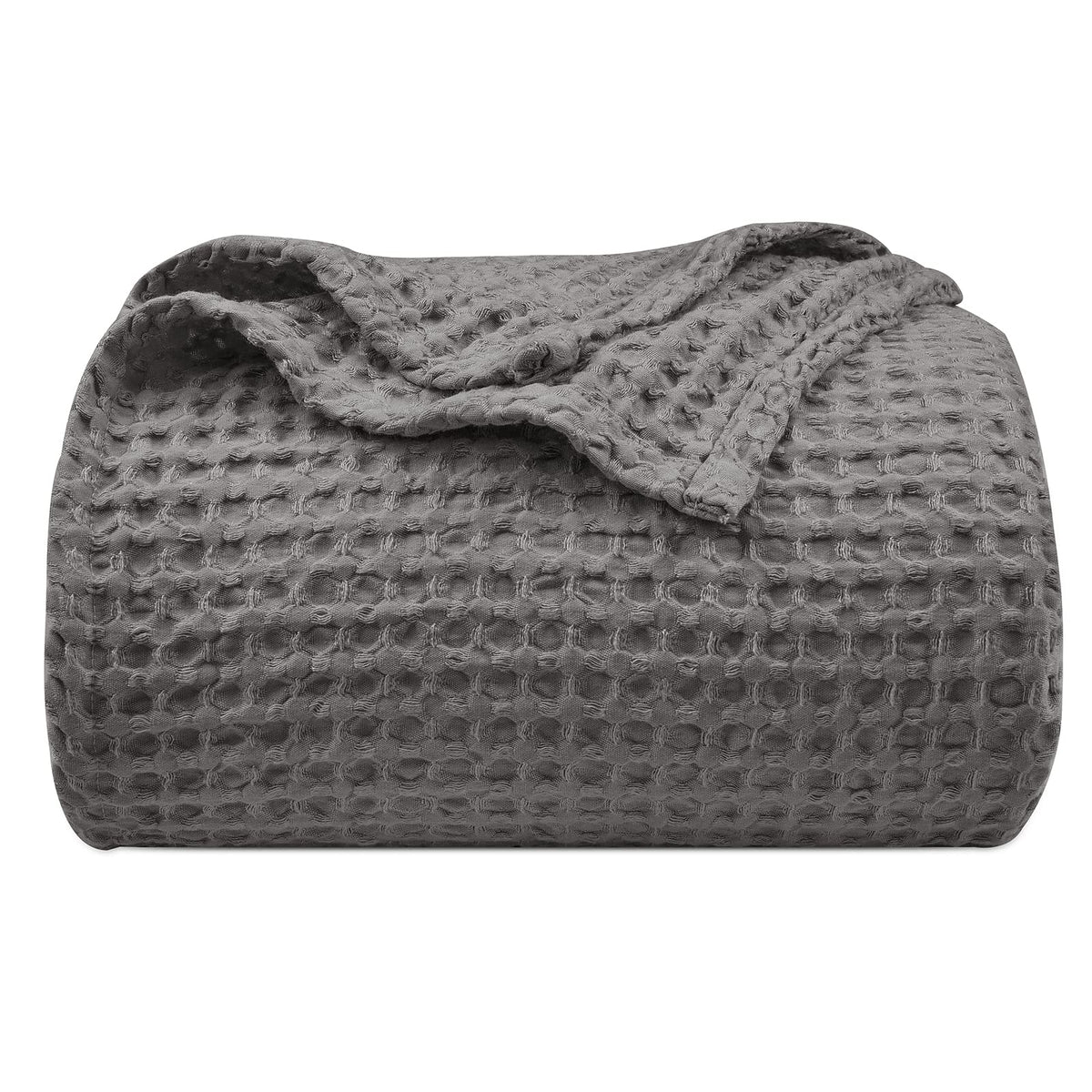 Phf Ultra Soft Waffle Weave Blanket Queen Size 90'X 90'- Washed Lightweight Breathable Cozy Woven Blanket For Bed - Aesthetic Decor For Couch Bedding Sofa Home Car - Grey